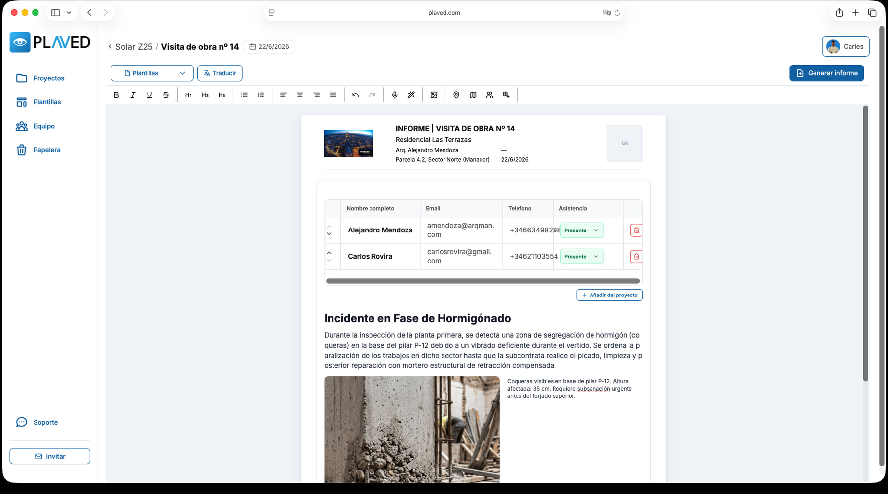 De la obra al informe.